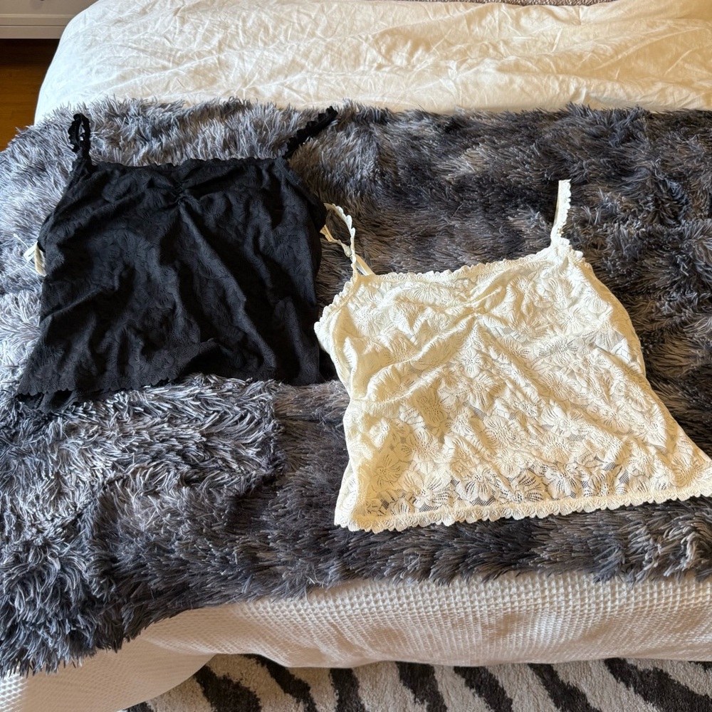 two aerie tank tops lace